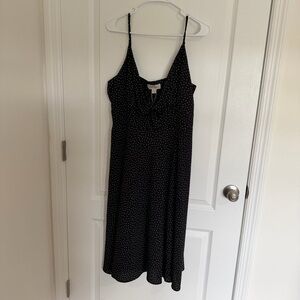 Charlie Paige Black Midi Dress with White Dots